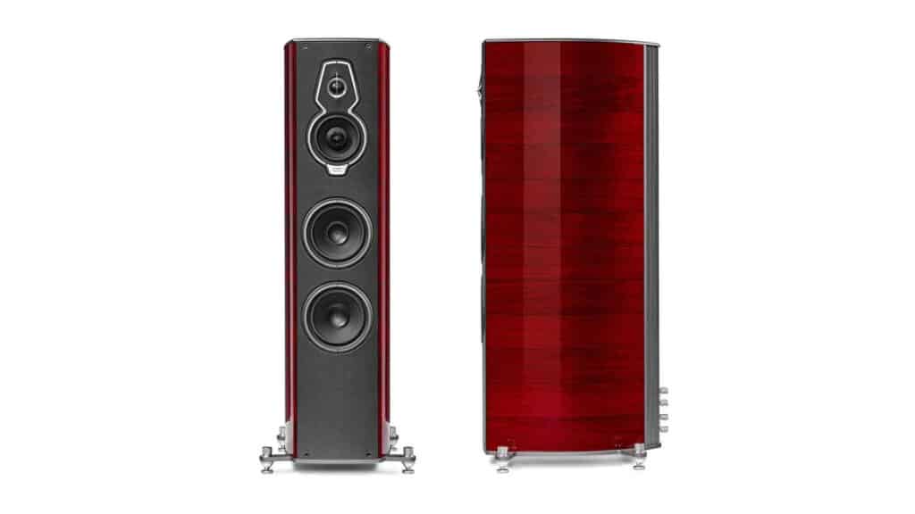 Sonus Faber Serafino G2 Floostanding Speakers Red Wood – Italian Leather